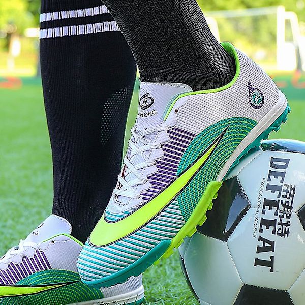 Fotbollsskor för herr, halkfria fotbollsskor, Gräs Fotbollssneakers Yj1212A Green 43