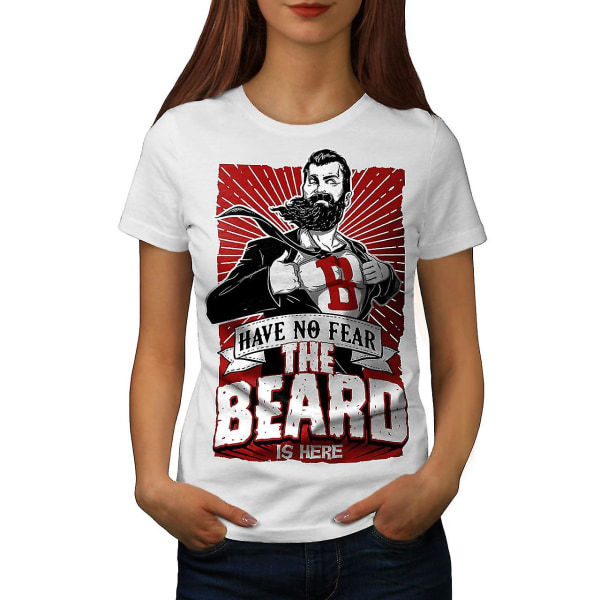 The Beard Is Here Whitet-shirt för kvinnor L