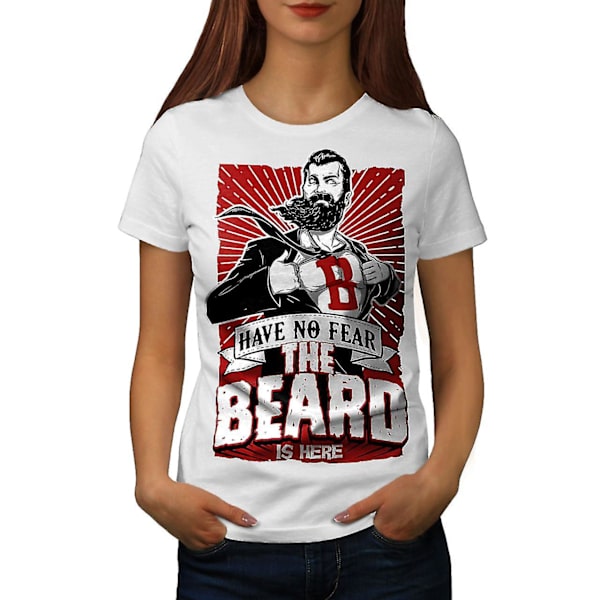 The Beard Is Here Whitet-shirt för kvinnor L