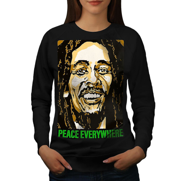 Bob Marley Singer Blacksweatshirt för kvinnor S