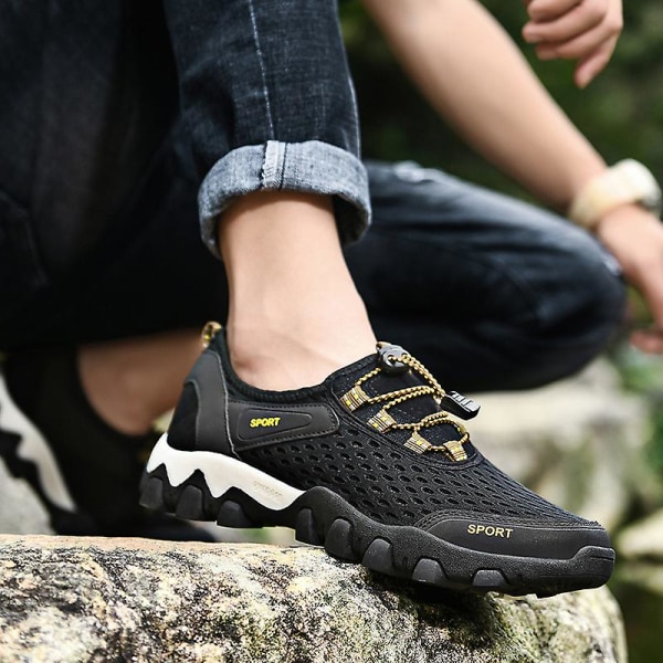 Herrskor Mode Sneakers Löparskor Utomhus vada Skor Fr112 Black 45