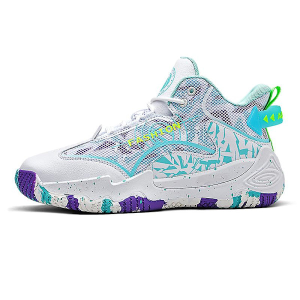 Basketskor för män Aldult Bekväma Sneakers Utomhussportskor 3B056 WhiteGreen 44