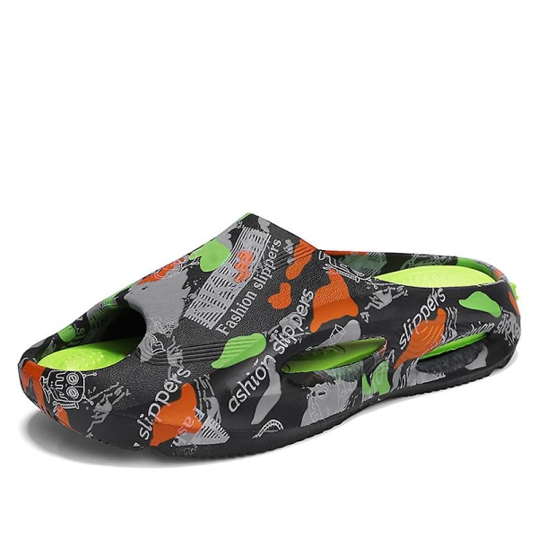 Strandtofflor för män Modesandaler Utomhus Halkfria inomhusskor 3B2205-C Black 39-40