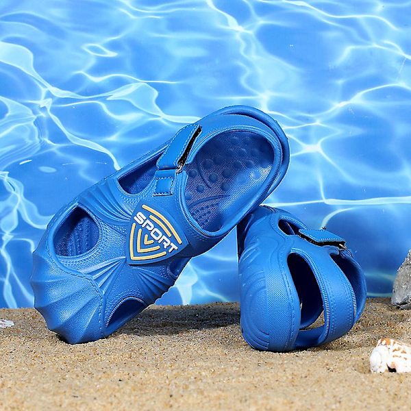 Strandtofflor för barn Modesandaler Utomhus Halkfria inomhusskor L08Jt Blue 34