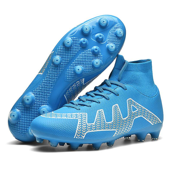 Fotbollsskor för män Halkfria fotbollsskor för herr Gräs Fotbollssneakers T22166 Blue 37