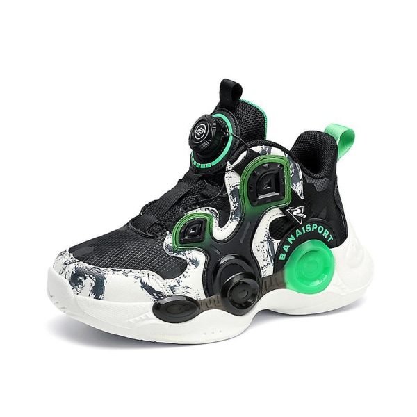 Basketskor för barn Mode Pojkar Flickor Sneakers Sportskor som andas 2Lb2202P BlackGreen 31