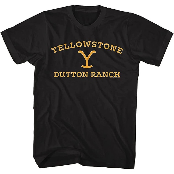 Yellowstone Herr T-shirt logotyp Dutton Ranch Svart Vuxen Kortärmad T-shirt Grafiska T-shirts M