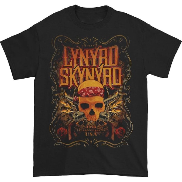 Lynyrd Skynyrd Skull With Gun T-shirt L