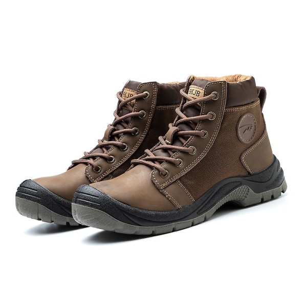 Sneakers för män Andas lättviktsstålstå Säkerhetsarbetsskor 2Dzs009 Brown 47