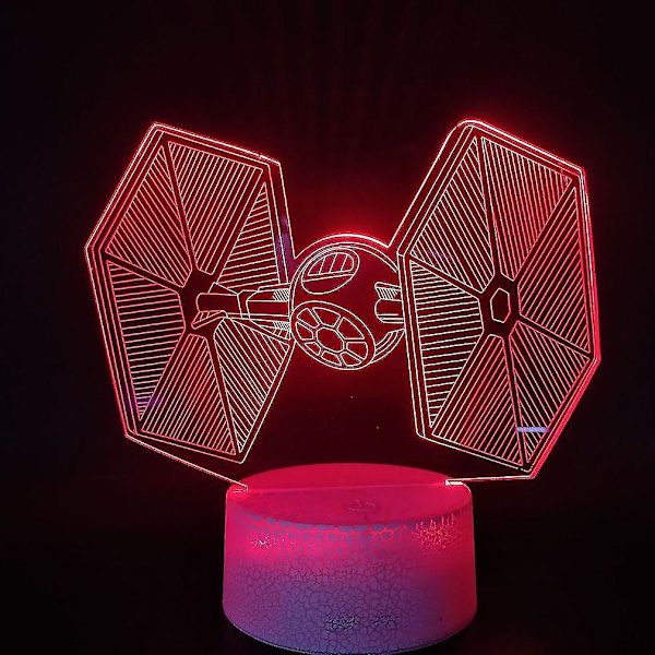 Galaxy Empire Tie Fighter 3d Led Nattljus Sovrumsbordslampa Färg ändras