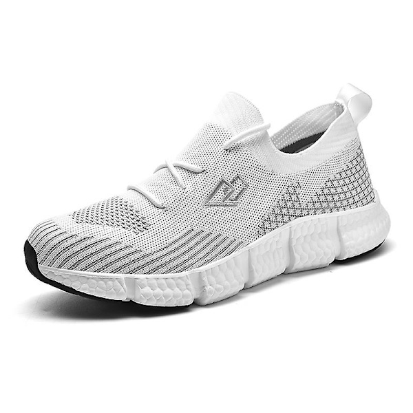 Casual bekväma sneakers som andas löparskor för män 220 White 41
