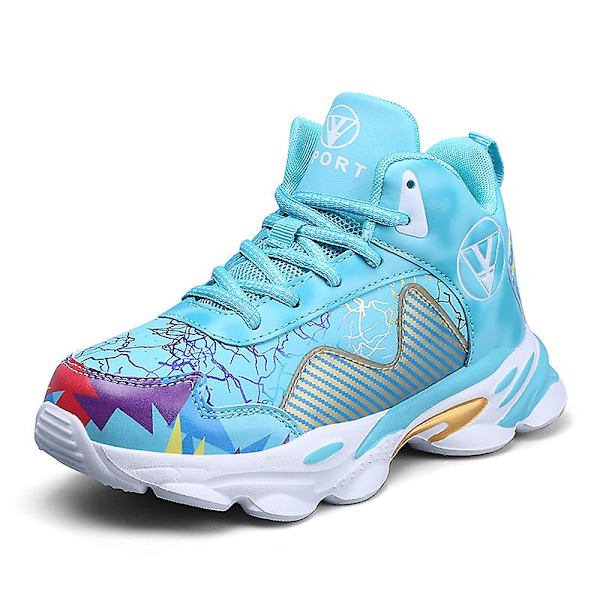 Barn basketskor Mode halkfria sneakers Andas sportskor 100 Cyan 35