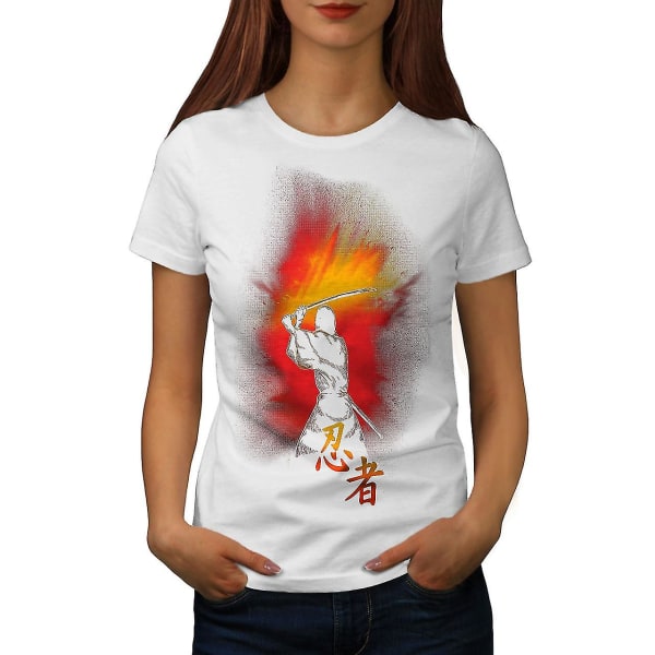 Katana Fighter Fantasy Whitet-shirt för kvinnor XXL
