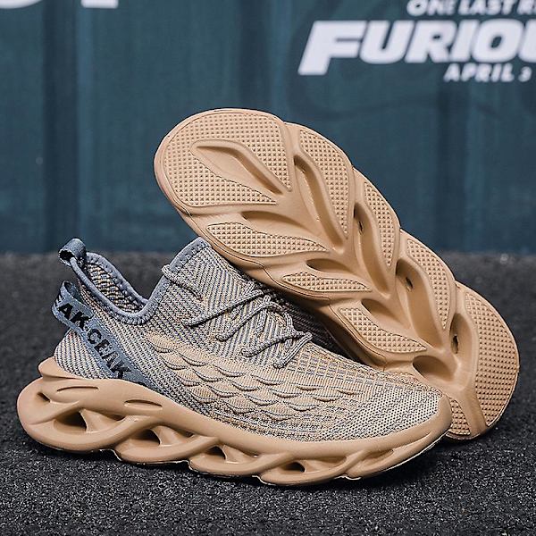 Herr Fly Weaving Sneakers Andas löparskor Mode Sportskor 3Al1023 Khaki 41