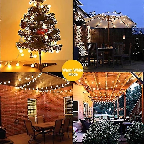 16,4 fot batteridriven String Light 20led Globe String Lights Fjärrkontroll Utomhus