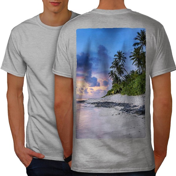 Strand Sand Foto Natur Män T-shirt tillbaka 3XL