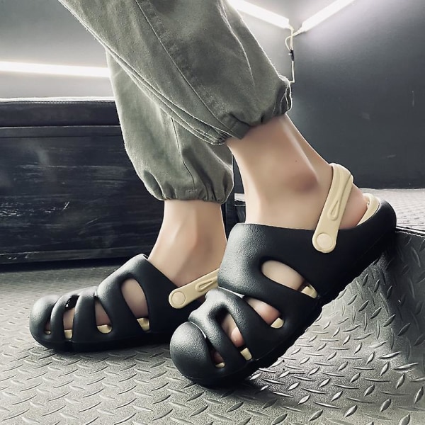 Strandtofflor för män Modesandaler Utomhus Halkfria inomhusskor 3B7949 Black 42-43