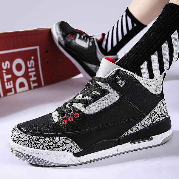 Basketskor för män Mode Halkfria Sneakers Sportskor som andas YJAj3 Black 41