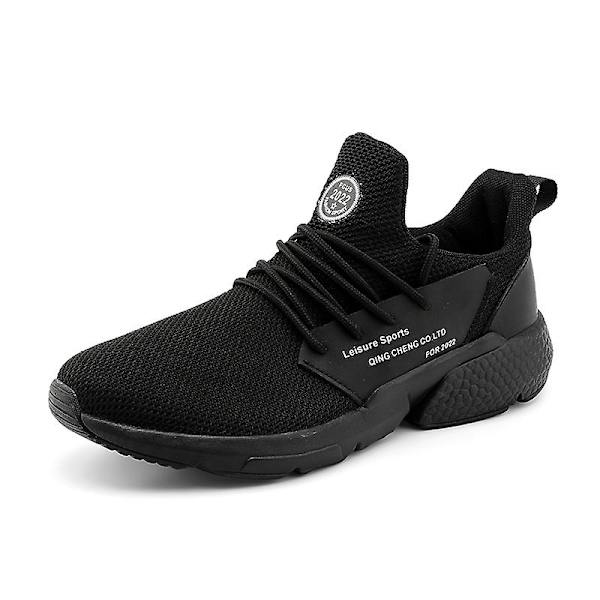 Herrsneakers Lättviktssportlöparskor Andas promenadskor Black 39