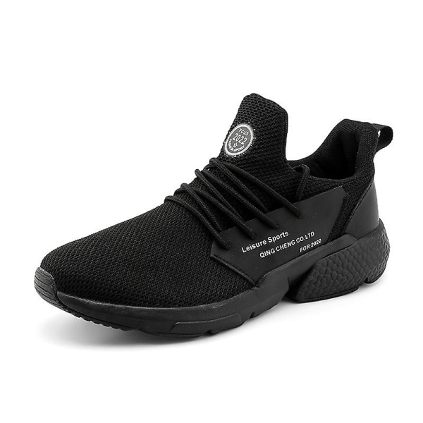 Herrsneakers Lättviktssportlöparskor Andas promenadskor Black 46