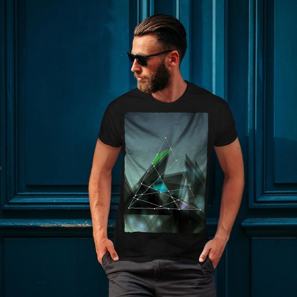 Triangle Lines Herr Blackt-shirt XXL