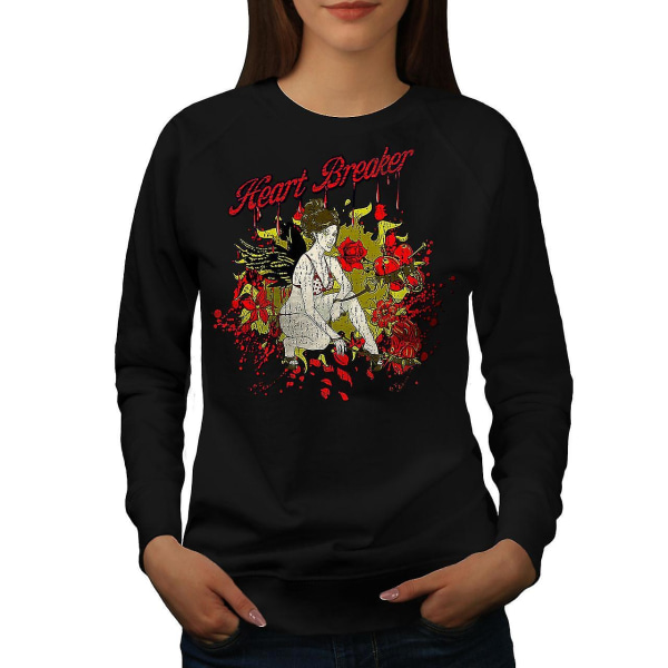 Heart Breaker Women Blacksweatshirt XXL