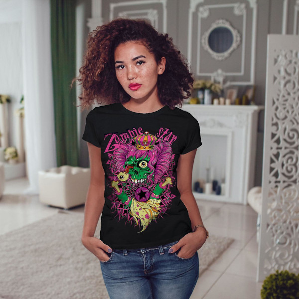 Star Celebrity Zombie Women Blackt-shirt XL