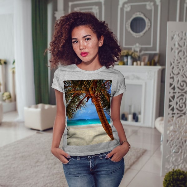 Beach Beautiful Nature Women Greyt-shirt 3XL