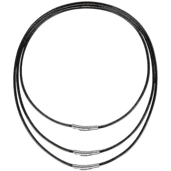 3st Heilwiy lädersnöre Halsband 3mm svart konstläderhalsband Braid 316 Rostfri Present