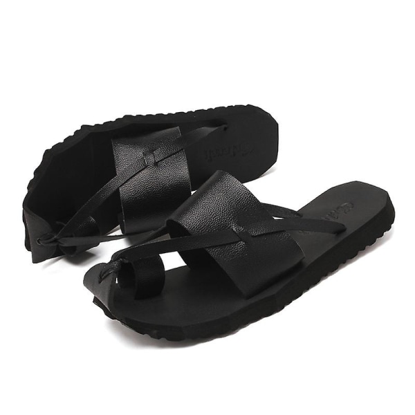 Strandtofflor för män Modesandaler Utomhus Halkfria inomhusskor 3B1908 Black 44