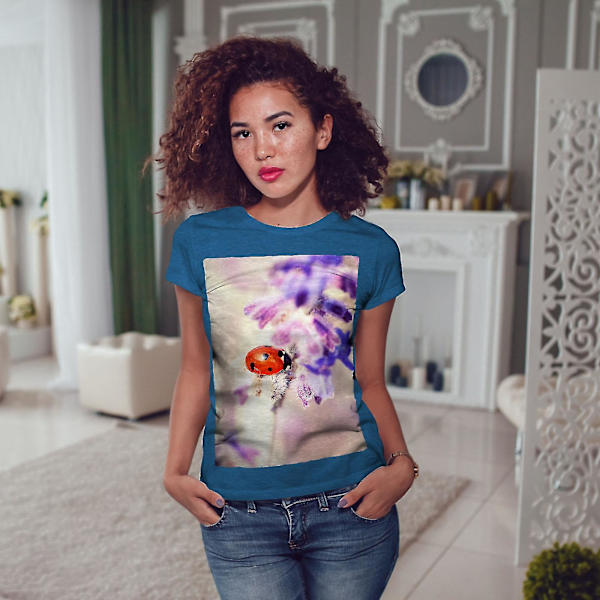 Lady Bug Flower Dam Royal Bluet-shirt 3XL