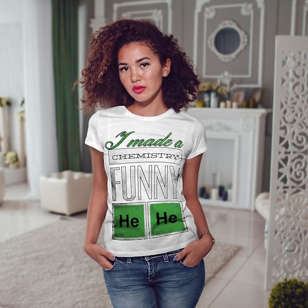 Funy Chemistry Geek Whitet-shirt för kvinnor L