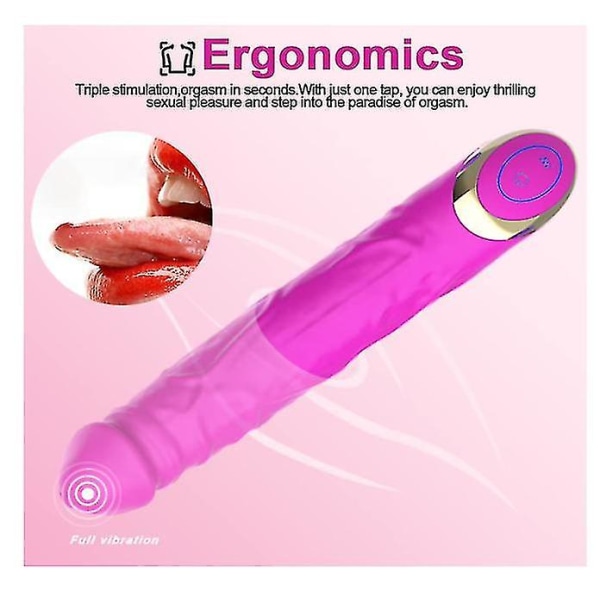 Trådlös elektrisk handhållen massageapparat, mjuk silikon 10 lägen USB resepresent (rosa)