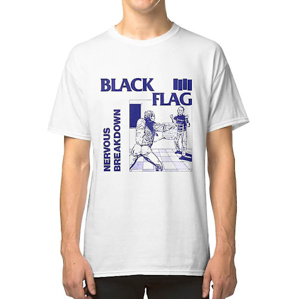 Svart Flagga nervöst sammanbrott T-shirt L