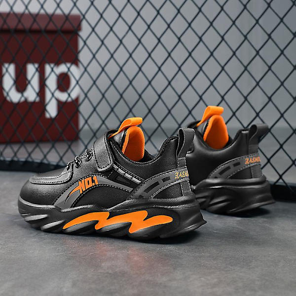Barnsportskor Bekväma sneakers Löparskor Fr020-1 BlackOrange 34