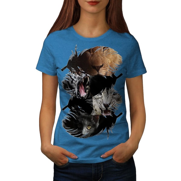 Big Cat Tiger Lion Kunglig T-shirt för kvinnor M