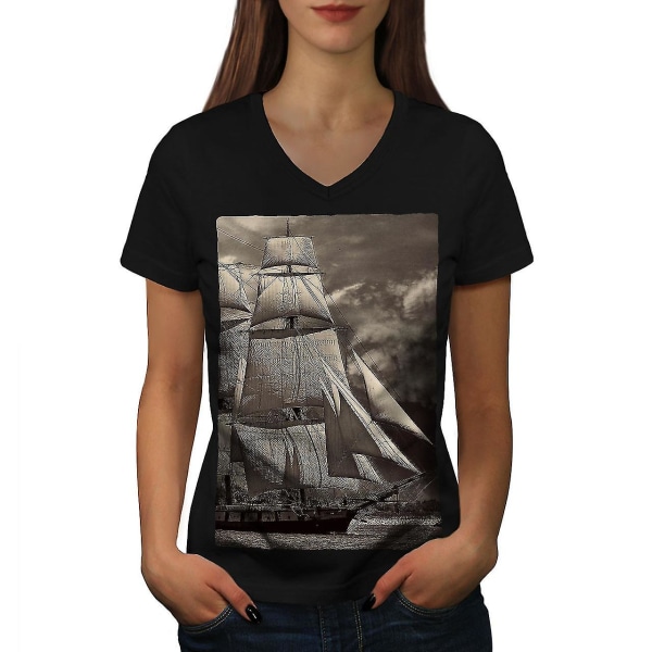 Ship Retro Unique Women T-shirt M