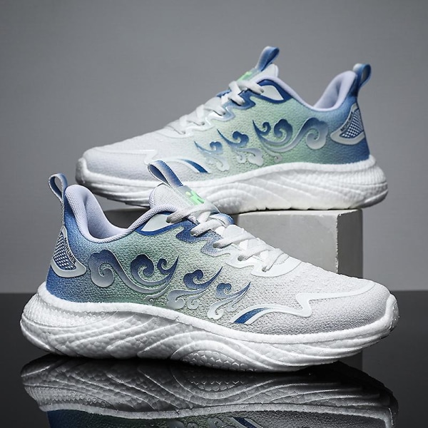 Sneakers för män Löpartennisskor Lättviktsventilerande Sport Athletic 3D2307 Green 41