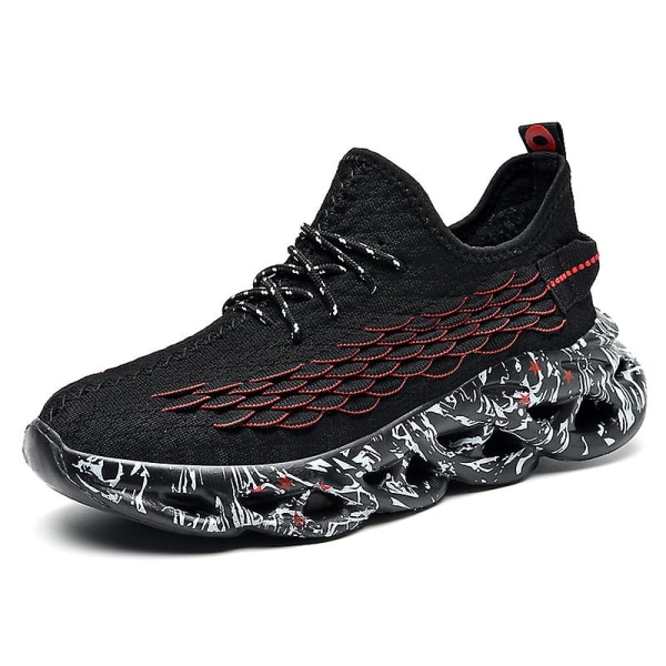 Sneakers med flugvävd mesh för män som andas sportskor 3C2238 Black 39