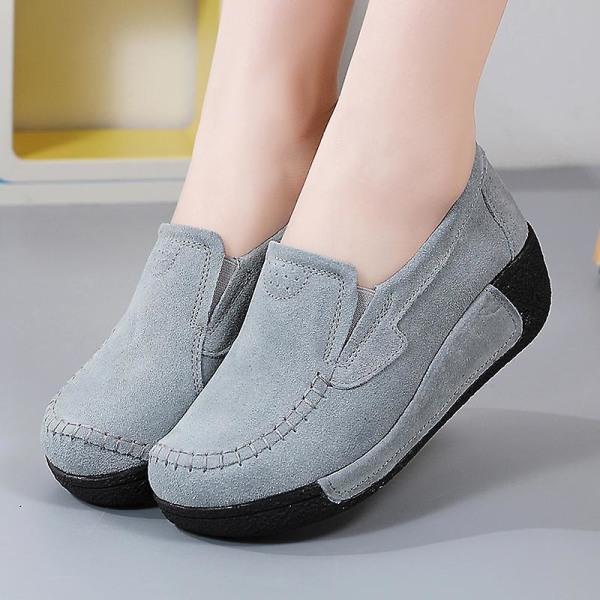 Damskor för casual Loaferskor Mammaskor 3A5588 Gray 35