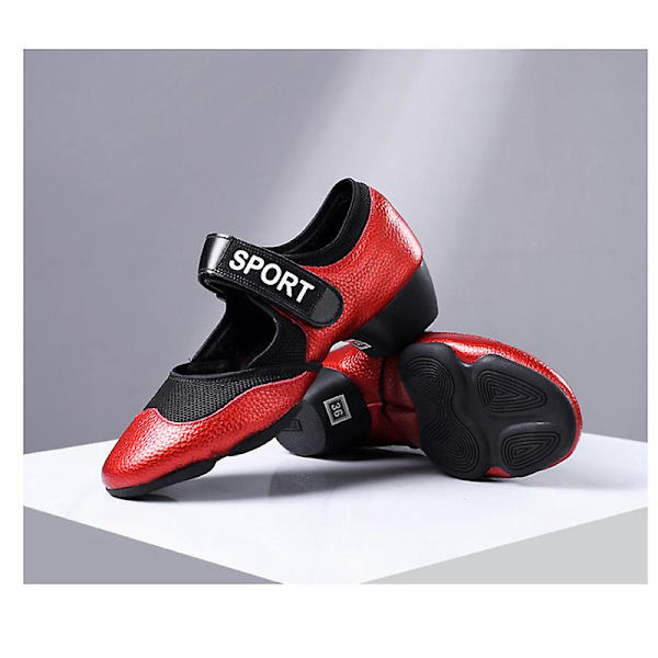 Bekväma dansskor som andas för kvinnor Square Dance Shoes 3C193 Red 40