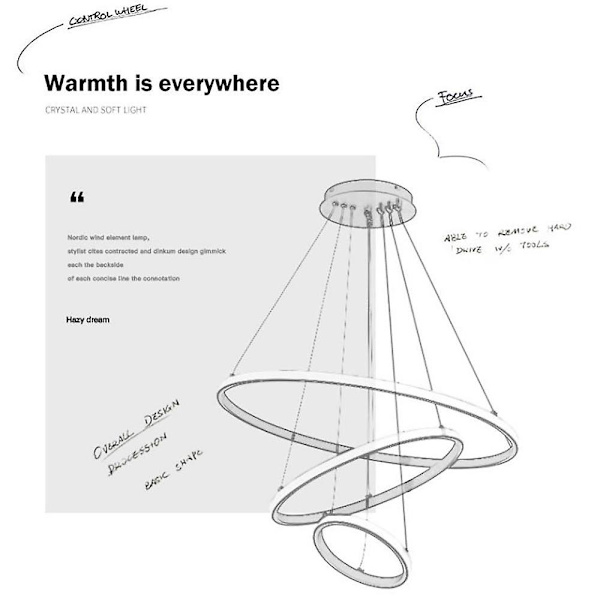 Ljuskrona Modern Minimalist Creative Light Lyx Sovrum Vardagsrum Kommersiell Ring Matsal L