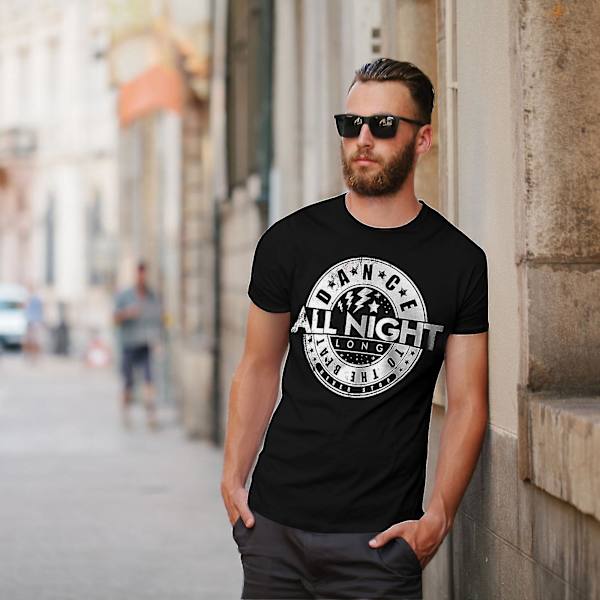 Dans hela natten Musik Män Blackt-shirt L