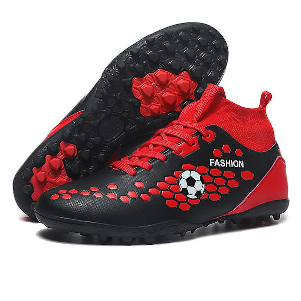 Fotbollsskor för män Spikes Fotbollsskor för ungdomar Ankelstövlar Atletisk Sneaker 3C20218 Red 41