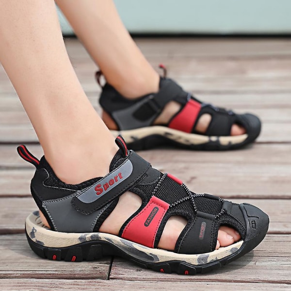 Herrsandaler Mode Strandskor Dam Halkfria Casual Skor m998 BlackRed 45