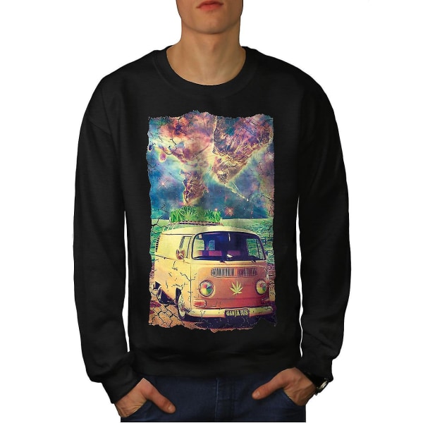 Ganja Bus Camping Män Blacksweatshirt XXL