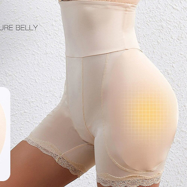 Butt Lifter Control Trosor Body Shaper Fake Pad Foam Vadderad Höftförstärkare Kalsonger Shapewear Damkläder Timglas Body,beige M