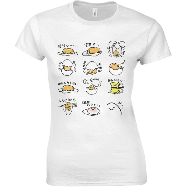 Gudetama Japanese Lazy Egg White Women T Shirt Top-l XL