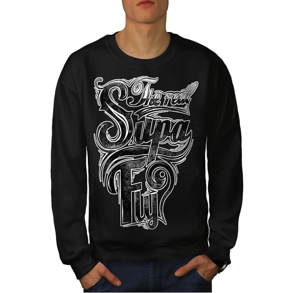 Real Supa Fly Cool Men Blacksweatshirt S