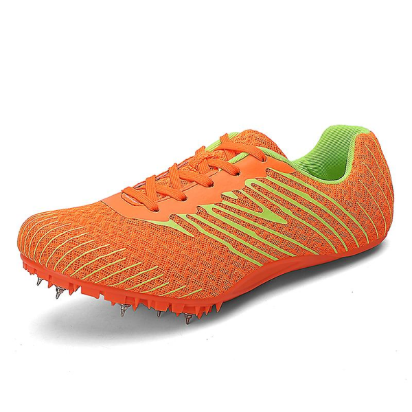 Friidrottsskor för män Spikes Track Race Hoppande Sneakers Professionell löpning Nail Spikes Skor 3Ctj012 Orange 38